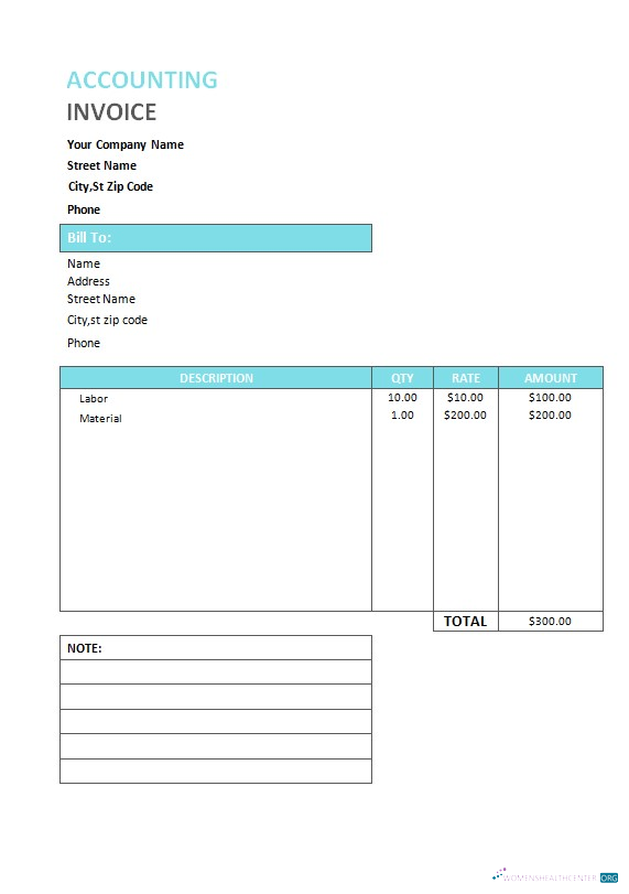 Download Accounting Service Invoice Template Photoshop template